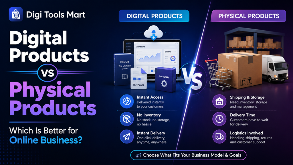 Digital products versus physical products comparison